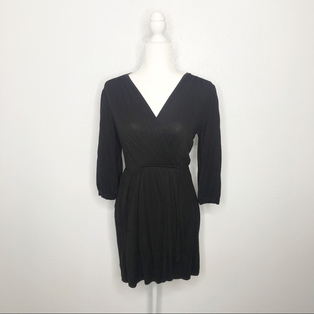 Charming Charlie | Black Faux Wrap Dress